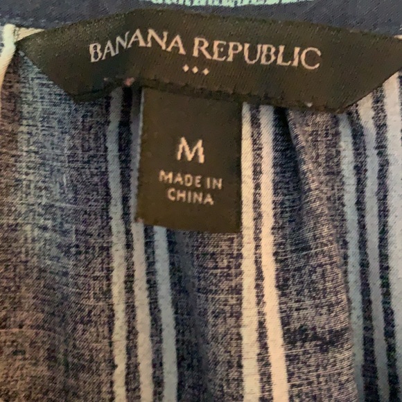 Navy Blue striped romper - Picture 3 of 3